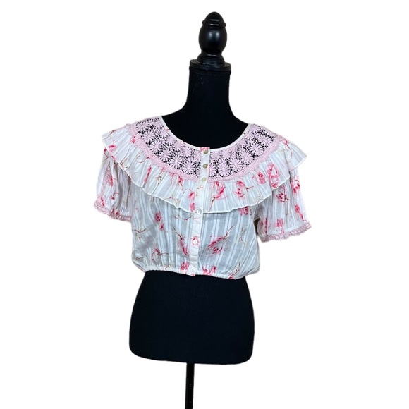 NWT LoveShackFancy “Elaina” Floral Crop Top - Picture 7 of 15